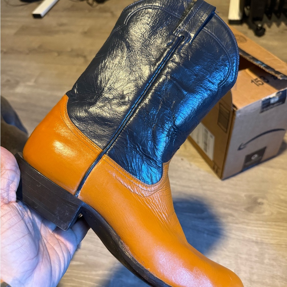 Panhandle Slim soft leather cowboy roper boots size 11